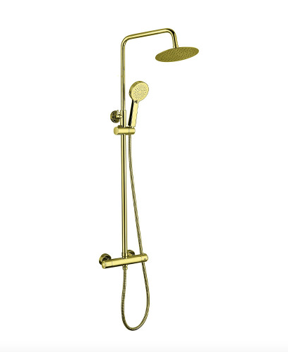 Maine Round Thermostatic shower - Brushed Brass